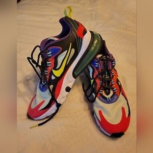 Nike Air Max 270 React Parachute Hyper Grape Volt Crimson CU4705-001 Men's 10
